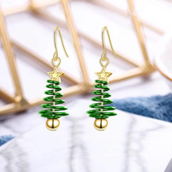 5/$25 All Jewelry $17 or less Christmas Tree Earrings XMAS TREE Dangle Earrings - Picture 7 of 11